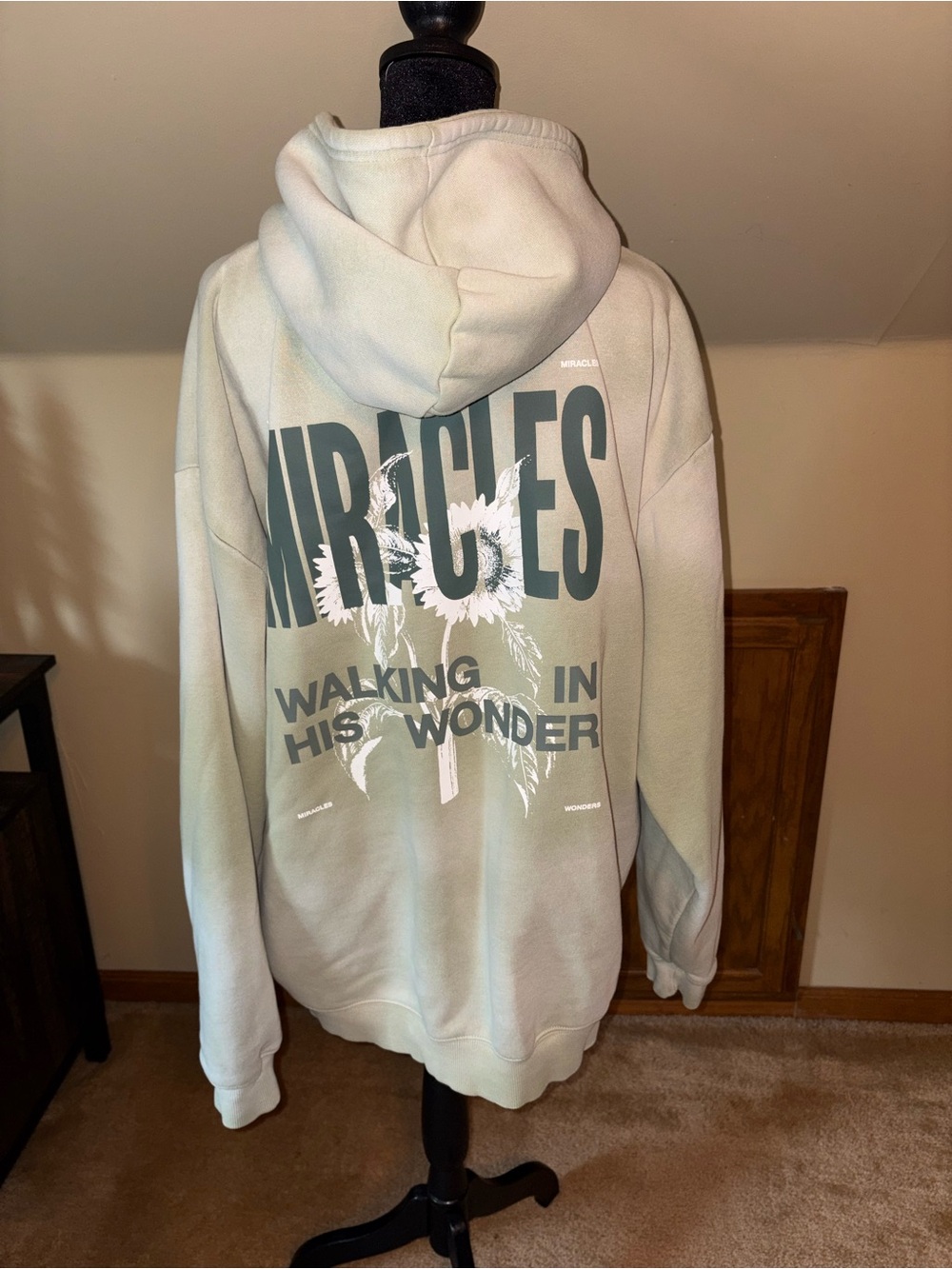 Elevated Faith Hoodie- Cream Green